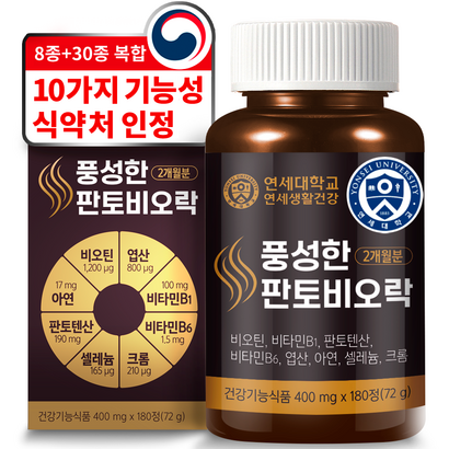 연세대학교 비오틴 38종 복합 원료 영양제 풍성한 판토비오락