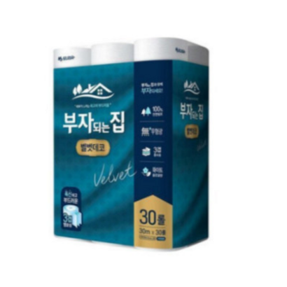 부자되는집 벨벳데코 3겹 30M 화장지 리뷰후기