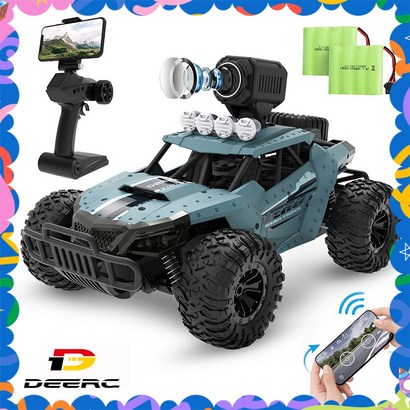 DEERC 1:14 레저용 1080P 45도 각도조절 카메라 달린 RC카 DE36W 배터리 2개 60분 주행 선물 리뷰후기