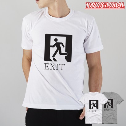 투제이글로벌 남여공용 M2XL EXIT비상구 레터링 프린팅 반팔 티셔츠 2coor 리뷰후기