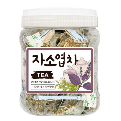좋은아침 붉은 깻잎 자소엽 차즈기 차조기 잎 차 국내산 100티백