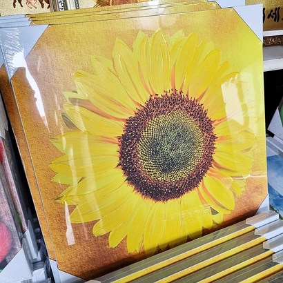 재물운 대형 황금 해바라기 캔버스 그림 사진 액자 풍수 인테리어