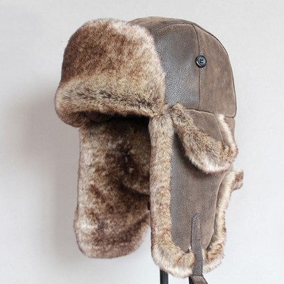 해외 직구 폭탄 모자 겨울 남자 따뜻한 러시아 ushanka 모자 귀 플랩 u 가죽 모피 트 랩퍼 모자 earfa 리뷰후기