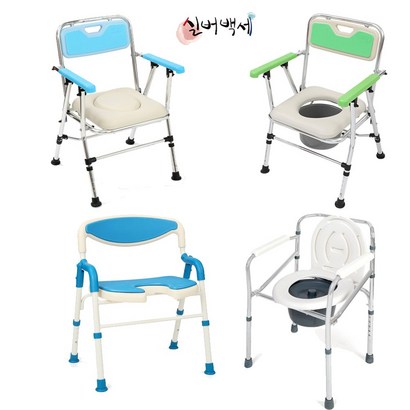 실버백세 노인목욕의자 환자용 접이식 이동변기 목욕의자