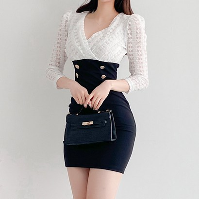 글램디브 베르야 버튼 랩 원피스 AB1704 리뷰후기