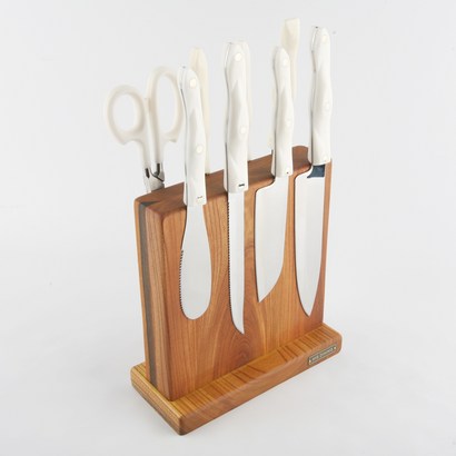 히즈다이닝 올리브 느티 캄포 원목 자석 칼블럭 칼꽂이 칼거치대 칼걸이