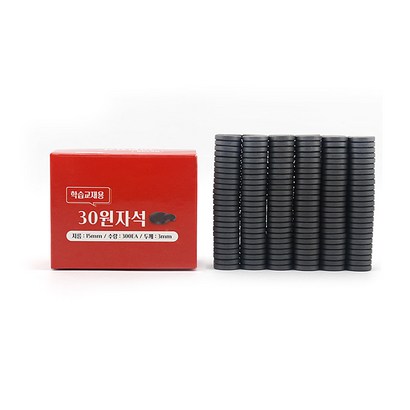 30원자석 300개입 1갑 학습 교재용 둥근 원형 자석