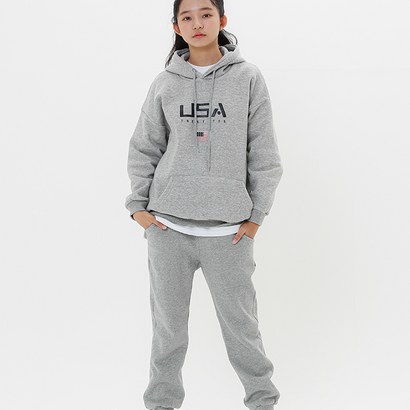 더데일리 아동용 USA 시보리조거 상하 바지세트