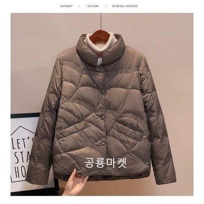 여성 경량 구스 다운 기모 90 프로 패딩 가볍고 따뜻한
