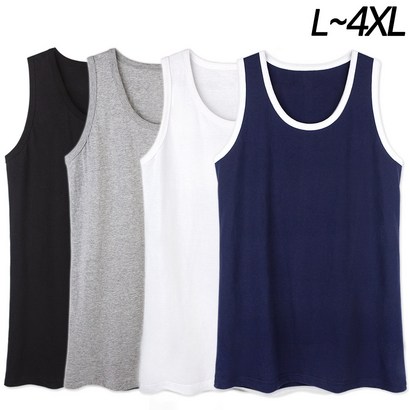 부드러운 싱글면 남자 민소매티 4X 빅사이즈 나시