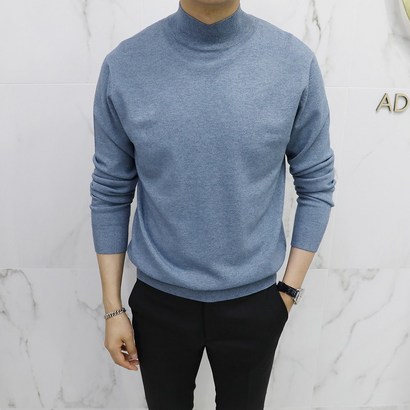 아도르클래식 하프 반목폴라 캐시미어 긴팔 니트