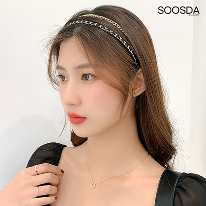 수스다 레이어드 체인set 헤어밴드 머리띠