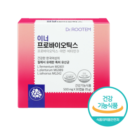 닥터루템 이너프로바이오틱스 여성유산균 질유래 유산균 아연 비타민 D 식물성 캡슐