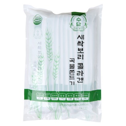 수담 새싹보리 콜라겐 곡물쫀드기 저분자 피쉬콜라겐 국산곡물 제주 새싹보리분말