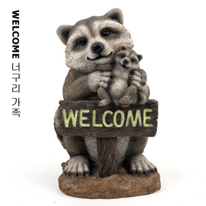 웰컴 너구리 장식인형 입구장식 인테리어 소품 카페 개업 집들이 선물