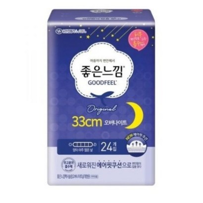 좋은느낌 에어핏쿠션 오버나이트 생리대 날개형