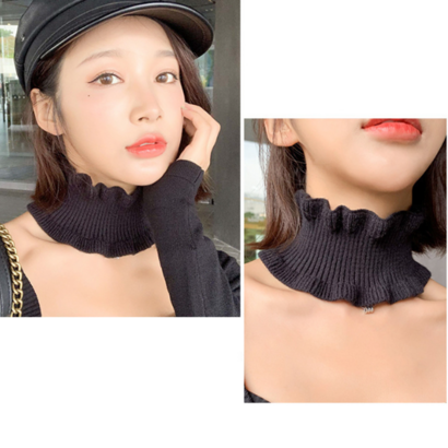 여성 레이스 넥워머 가을코디 목 패션 목보
