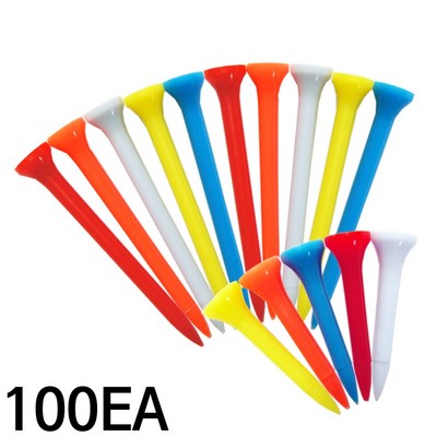 카시야 칼라 플라스틱 골프티 100개