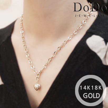 도도쥬얼리 14K 18K 할로우 하트 통통 금목걸이