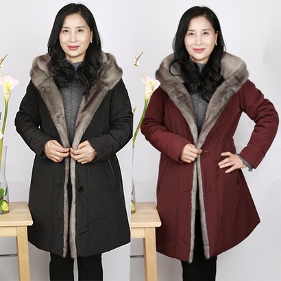 노브패리스 HSY696카라빅털코트 66130 엄마패딩 중년여성 아우터 여성 할머니 큰옷 빅사이즈 모임 상견례 겨울 아우터 하객 엄마옷 특가상품 세일상품