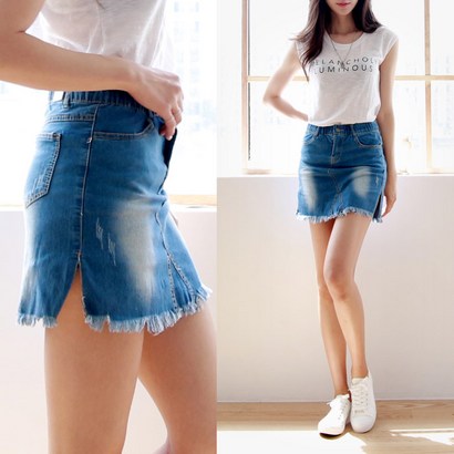 비바조이 H7_푸른바다 데님 청치마바지 스커트