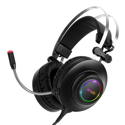 앱코 HACKER 가상 7.1 RGB 진동 노이즈 캔슬링 마이크 3D 초경량 게이밍 헤드셋, N550 ENC, 블랙