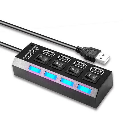 셀인스텍 USB2.0 확장허브 HUB-S401B, 혼합색상