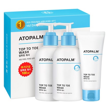 아토팜 탑투토 워시 300ml x 2p + 100ml 세트, 1세트