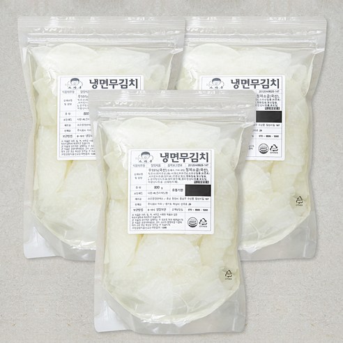 스가홍 냉면무김치, 3팩, 800g