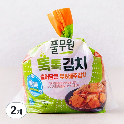 풀무원 톡톡 썰어담은 무 & 배추김치, 900g, 2개