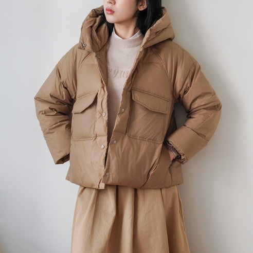 아르덴스 레글런 소매 구스 다운 패딩 점퍼 ~88