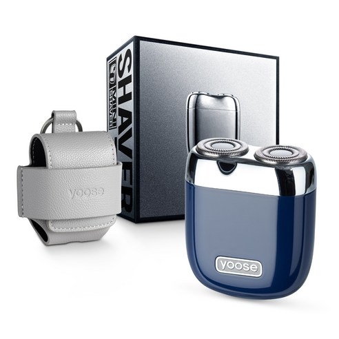 yoose 미니 전기 면도기 휴대용 면도기 완전 방수 USB-C 충전식 휴대용 파우치 포함, Yoose Mini Shaver, 젠티안 블루