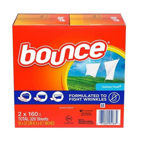 BOUNCE Box Outdoor Fresh 드라이어 시트 160팩, 160매, 2개