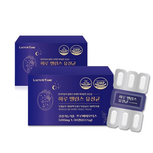 락토테미 하루 밸런스 유산균 플러스 50억 보장 4중 기능성 여성유산균 락토바실러스 유산균캡슐 모유유산균 프린유산균 대두이소플라본 식약처인증 건강기능식품 리뷰후기