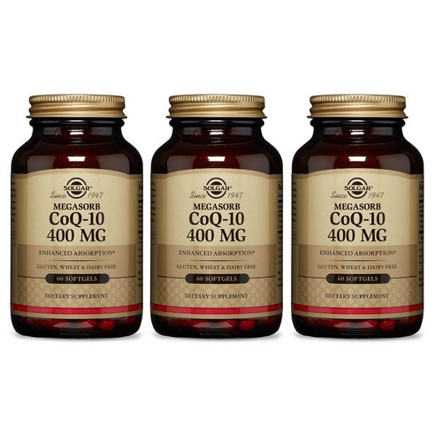 솔가 메가솝 CoQ-10 400mg 글루텐 프리 무설탕 소프트젤, 3개, 60정