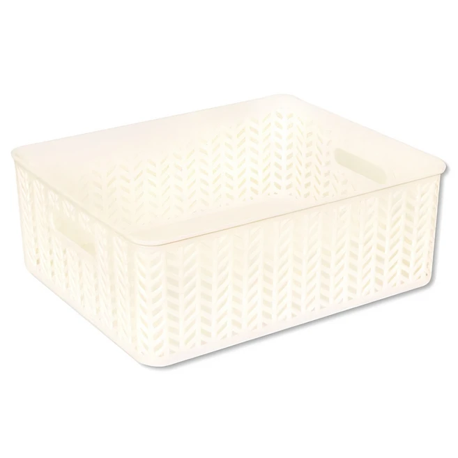 스내지 헤링본 바스켓 3호 오픈형 9.3L, 화이트, 1개