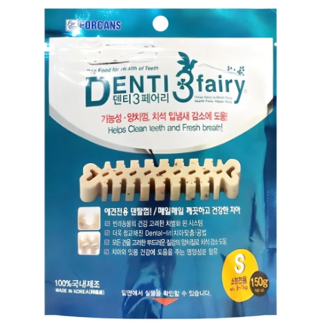 덴티페어리 반려견 덴탈껌 S 소형견용, 타피오카, 150g, 1개