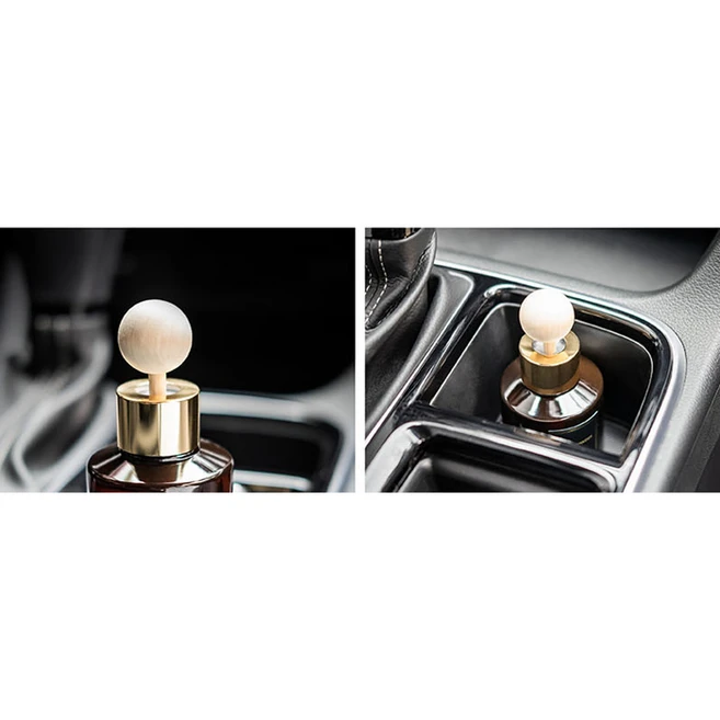 쿤달 퍼퓸 차량용 디퓨저 75ml 2개 + 우드볼스틱 2개, 블랙체리향, 1세트