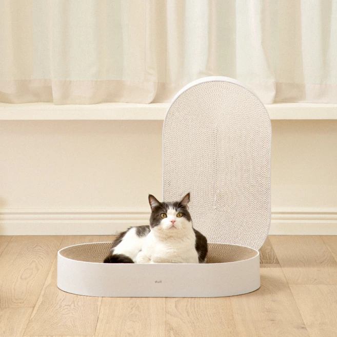 DUIT 올데이보드 고양이 스크래쳐, 화이트, 1개, 630 x 350 x 100 mm