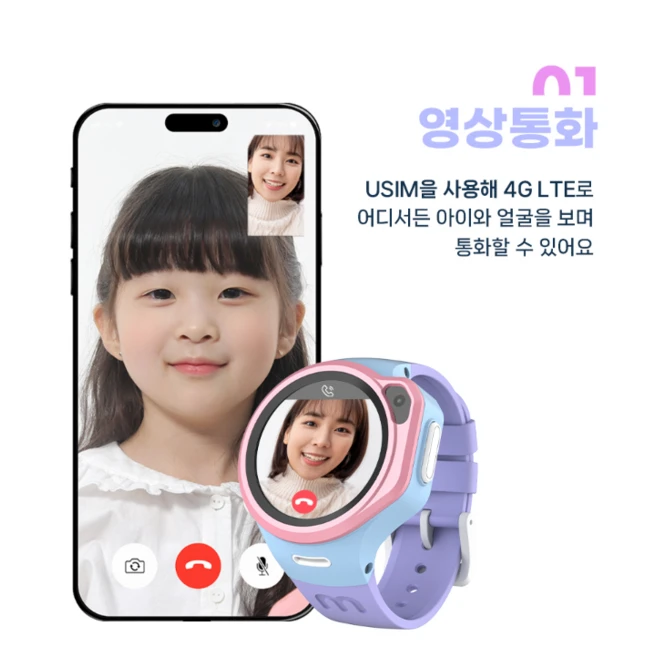 마이퍼스트 FONE 키즈 워치폰 R1s, 코튼캔디, 3.56cm, GPS+Cellular