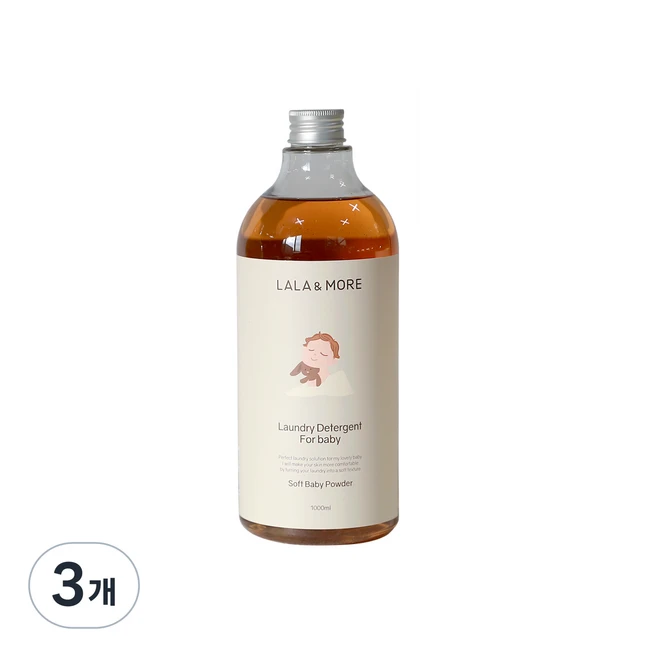 라라앤모어 아기옷 세제 베이비파우더향 1000ml, 3개, 1L