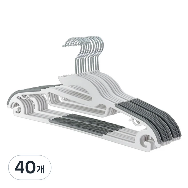 올지 라운드 논슬립 옷걸이, 40개, 화이트