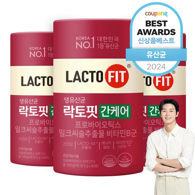 락토핏 간케어 유산균 60p, 120g, 3개