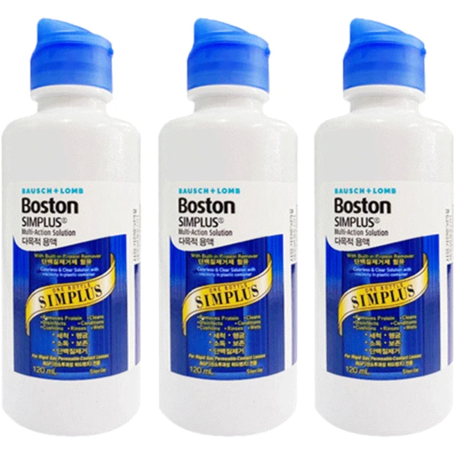 보스톤심플러스 렌즈 세정액, 120ml, 3개