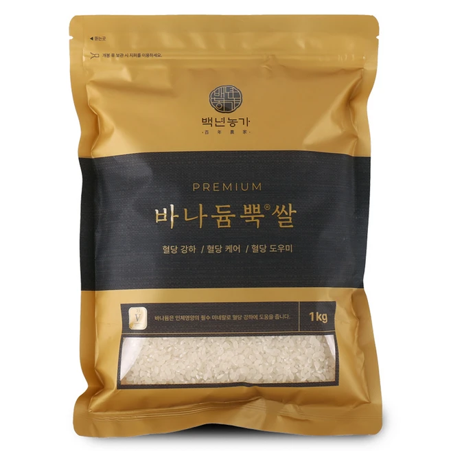 바나듐뿍 백년농가 쌀, 1kg, 1개