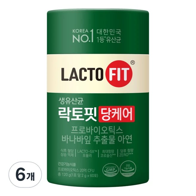 락토핏 당케어 유산균, 120g, 6개