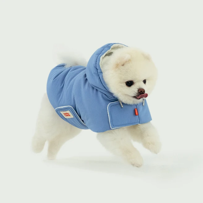 래핑찰리 강아지 히트 패딩 케이프, 블루, L, 1개