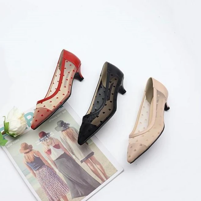 망사힐 키튼힐 도트패턴구두 68619 cls*823IK