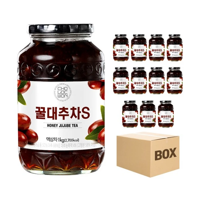 초록원 꿀대추차S, 1kg, 12개입, 1박스