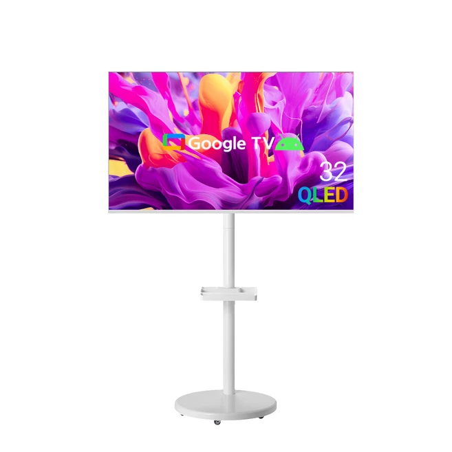 무빙큐빅스 스마트 32인치 FHD QLED 삼탠바이미 X1시리즈 화이트에디션 셋트 이동식 tv 거치대 스탠바이미 삼텐 중소바이미, 방문설치, 스탠드형, 81cm/32인치